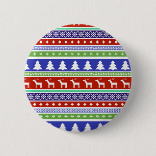 Macaron Rond 5 Cm bouton scandinave noël