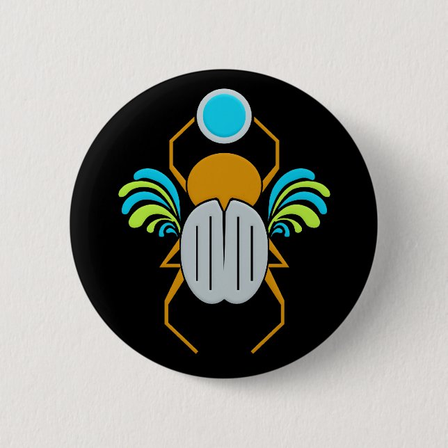 Macaron Rond 5 Cm Bouton SCARAB (Devant)