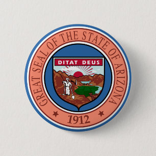 Macaron Rond 5 Cm Bouton Seal of Arizona State USA