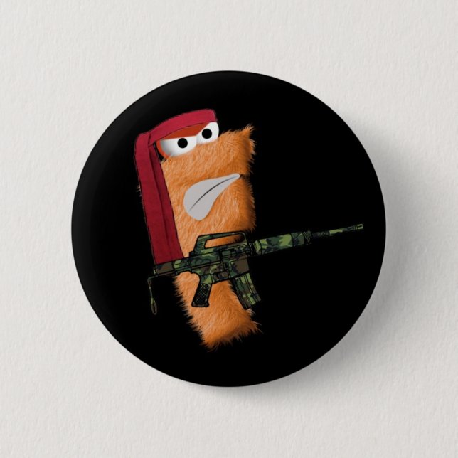 Macaron Rond 5 Cm bouton Secousse-BO (noir) ! (Devant)