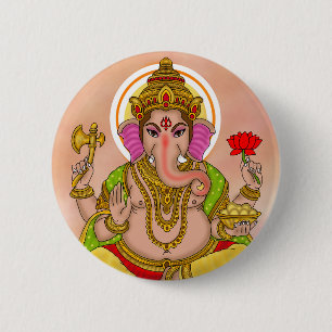 Macaron Rond 5 Cm Bouton Seigneur Ganesha