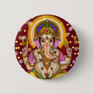 Macaron Rond 5 Cm Bouton Seigneur Ganesha