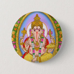 Macaron Rond 5 Cm Bouton Seigneur Ganesha