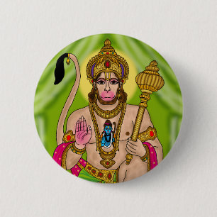 Macaron Rond 5 Cm Bouton Seigneur Hanuman