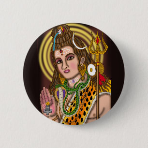 Macaron Rond 5 Cm Bouton Seigneur Shiva