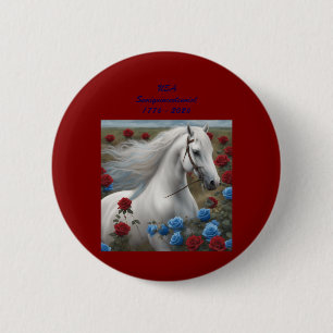 Macaron Rond 5 Cm Bouton semi-quincentenaire d'étalon blanc