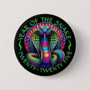 Macaron Rond 5 Cm Bouton Serpent Année 2025