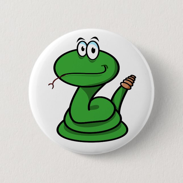 Macaron Rond 5 Cm Bouton Serpent vert (Devant)