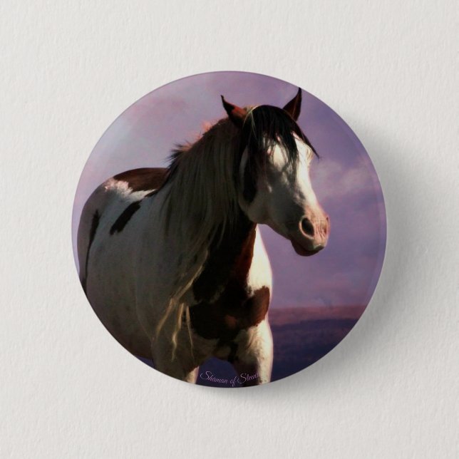 Macaron Rond 5 Cm Bouton "Shaman of Steens"  (Devant)