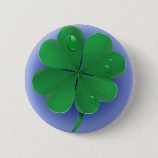 Macaron Rond 5 Cm Bouton shamrock (Devant)
