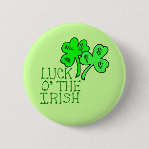 Macaron Rond 5 Cm Bouton Shamrock irlandais Luck O'