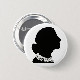Macaron Rond 5 Cm Bouton Silhouette Ruth Bader Ginsberg