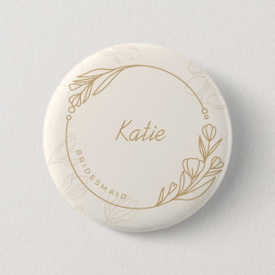 Macaron Rond 5 Cm Bouton simple floral simple personnalisé