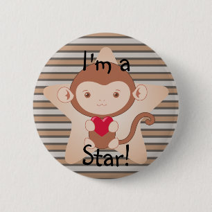 Macaron Rond 5 Cm Bouton Singe