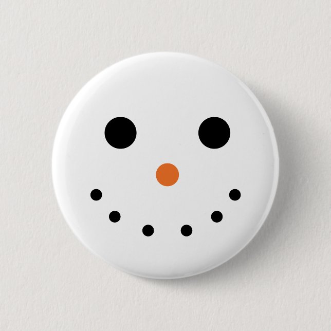 Macaron Rond 5 Cm Bouton Snowman (Devant)