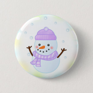 Macaron Rond 5 Cm Bouton Snowman