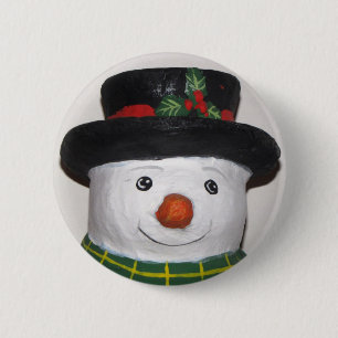 Macaron Rond 5 Cm Bouton Snowman très mignon