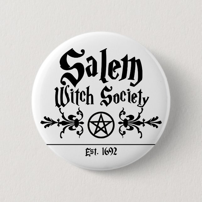 Macaron Rond 5 Cm Bouton Société Salem Witches (Devant)