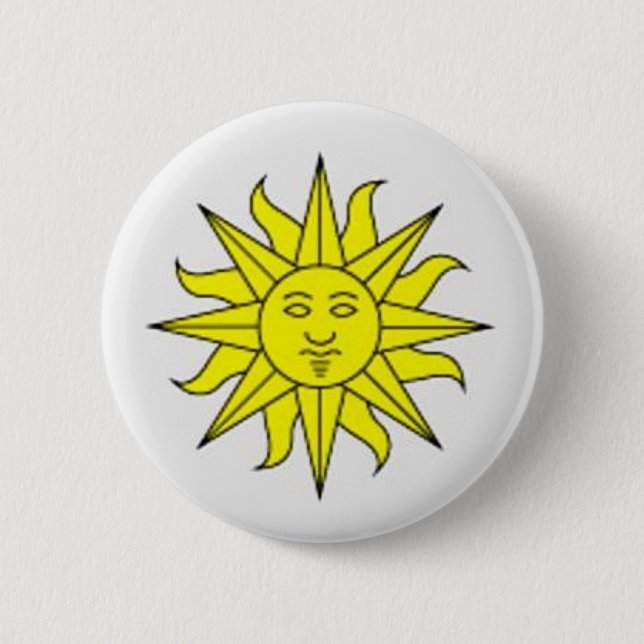 Macaron Rond 5 Cm Bouton Soleil (Devant)