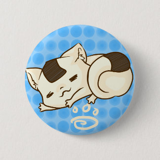 Macaron Rond 5 Cm Bouton somnolent de chat d'Onigiri (bleu)