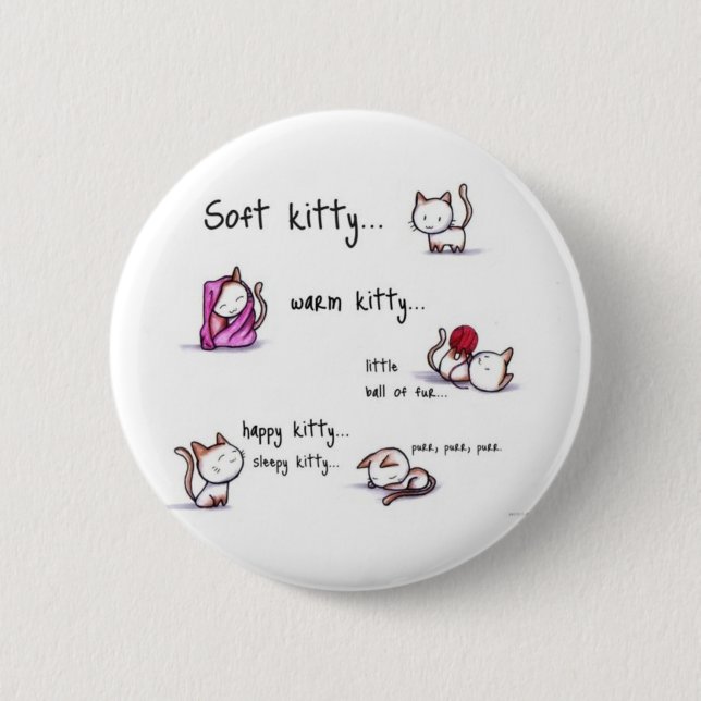 Macaron Rond 5 Cm bouton somnolent de minou (Devant)