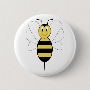 Macaron Rond 5 Cm Bouton Souriant Bumble Bee
