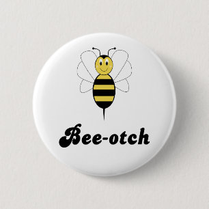 Macaron Rond 5 Cm Bouton souriant Bumble Bee Bee-otch