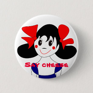 Macaron Rond 5 Cm Bouton "Souriez"