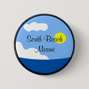 Macaron Rond 5 Cm Bouton South Beach Miami