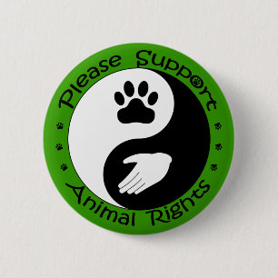 Macaron Rond 5 Cm Bouton Soutien aux droits des animaux