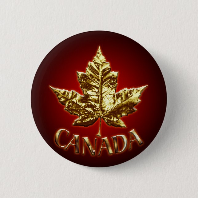 Macaron Rond 5 Cm Bouton souvenir du Canada Médaille d'or Boutons du (Devant)
