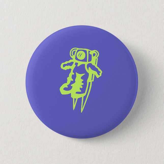 Macaron Rond 5 Cm Bouton Spaceman. (Devant)