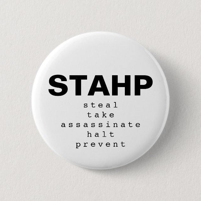Macaron Rond 5 Cm Bouton STAHP (Devant)