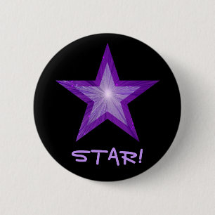 Macaron Rond 5 Cm Bouton 'STAR' de l'étoile violette noir