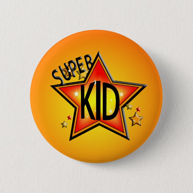 Macaron Rond 5 Cm Bouton Star Super Kid Round (Devant)