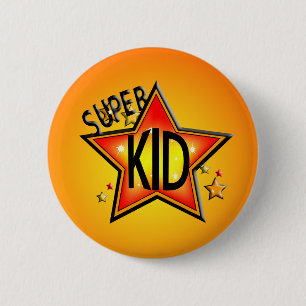 Macaron Rond 5 Cm Bouton Star Super Kid Round