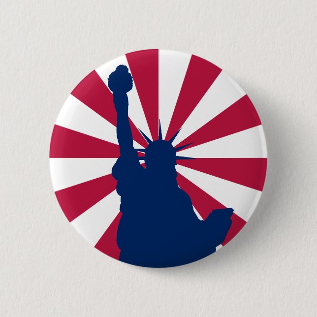 Macaron Rond 5 Cm Bouton Statue de la Liberté (Devant)