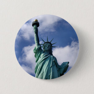 Macaron Rond 5 Cm Bouton Statue de la Liberté