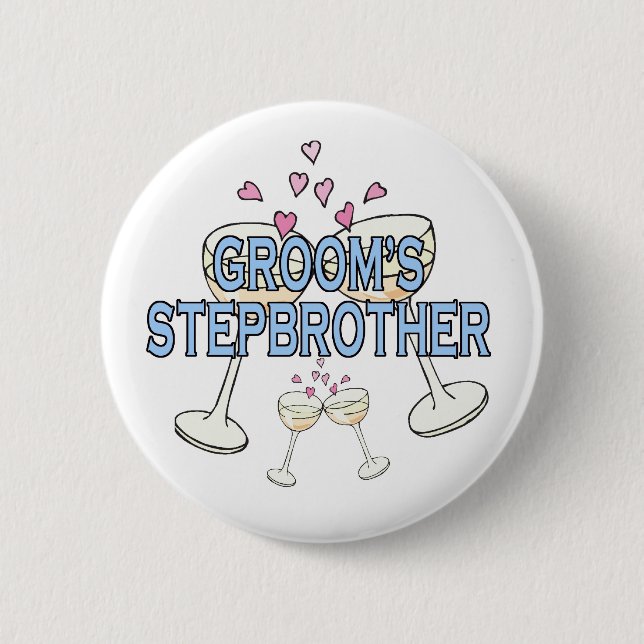 Macaron Rond 5 Cm Bouton : Stepbrother de Groom (Devant)