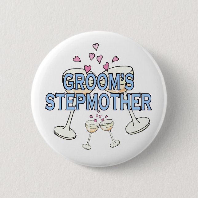 Macaron Rond 5 Cm Bouton : Stepmère de Groom (Devant)