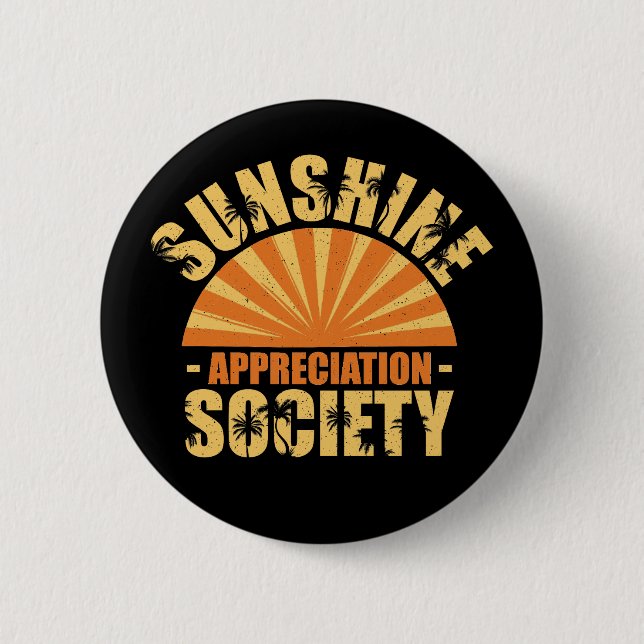 Macaron Rond 5 Cm Bouton "Sunshine Appreciation Society" (Devant)