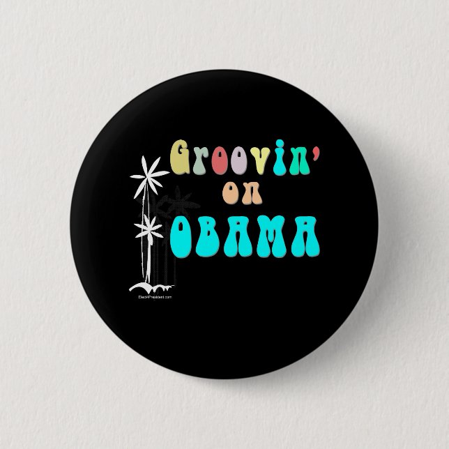 Macaron Rond 5 Cm Bouton super d'Obama (Devant)
