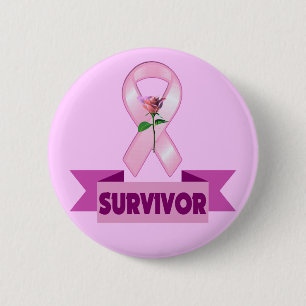 Macaron Rond 5 Cm Bouton - survivant de cancer du sein