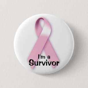 Macaron Rond 5 Cm Bouton Survivant du cancer