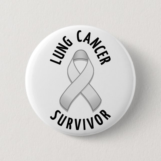 Macaron Rond 5 Cm Bouton Survivant du cancer du poumon (Devant)