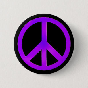 Macaron Rond 5 Cm Bouton Symbole de Paix Violet