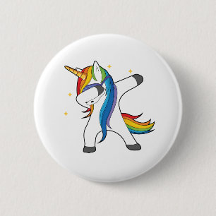 Macaron Rond 5 Cm Bouton tamponnant de licorne mignonne unique