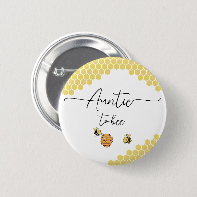 Macaron Rond 5 Cm Bouton Tante-à-l'abeille Nid d'abeilles Mignonnes  (Devant & derrière)
