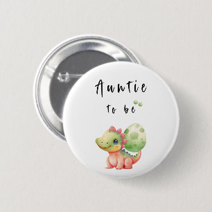 Macaron Rond 5 Cm Bouton Tante-à-venir de bébé dinosaure à l'aquarel