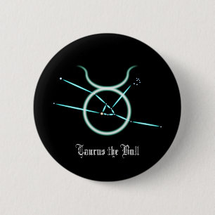 Macaron Rond 5 Cm Bouton Taurus de la constellation zodiaque